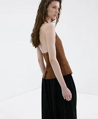Mango Women's Linen Suit Vest