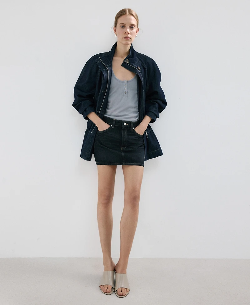 Mango Women's Low-Rise Denim Mini Skirt