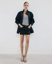 Mango Women's Low-Rise Denim Mini Skirt