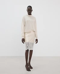 Mango Women's Lingerie-Style Lace Skirt