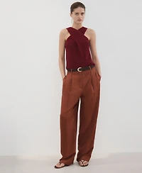 Mango Women's Knitted Wrap Top