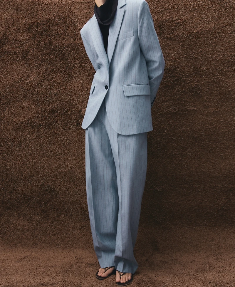 Mango Women's Pinstripe Suit Blazer