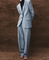 Mango Women's Pinstripe Suit Blazer