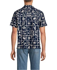 Lands' End Men's Short Sleeve Hawaiian Camp Collar Shirt