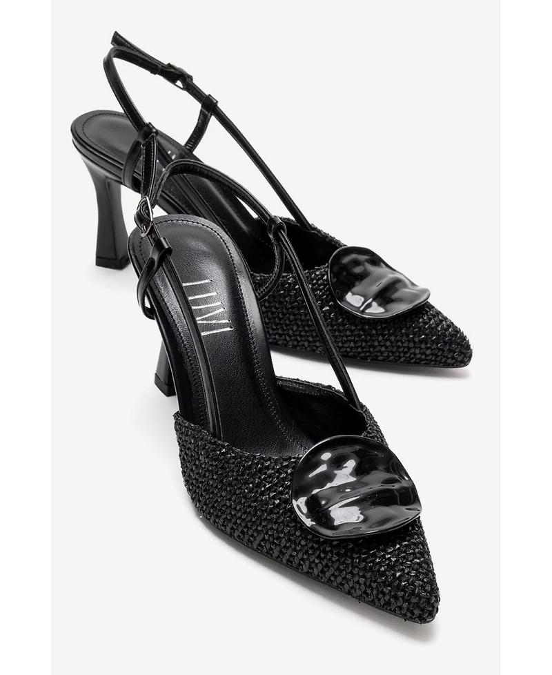 Prologue Shoes Women Levia Woven Pointed Toe Slingback Pump