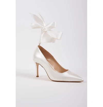 Forever and Always Shoes Women's Madelina Ankle Bow Pointed Toe Pump
