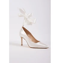 Forever and Always Shoes Women's Madelina Ankle Bow Pointed Toe Pump