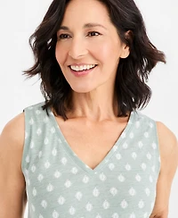 Style & Co Women's Printed V-Neck Tank Top, Macy's Exclusive