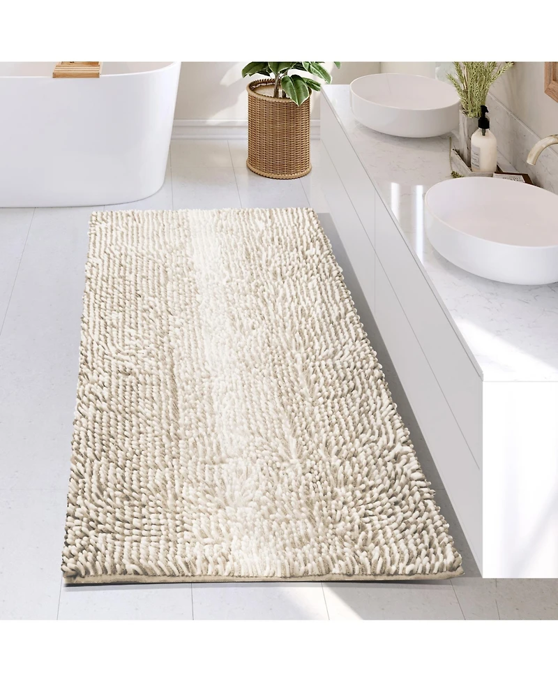 Hearth and Harbor Ultra Soft Non-Slip Chenille Bath Rug - Quick Dry