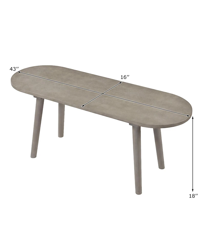 Slickblue Farmhouse Dining Bench Solid Wood with Rubber Wood Legs