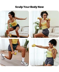 Sportneer Neoprene Dumbbells Set of 2 with 5 lb Hand Weights Non Slip Ergonomic Anti Roll Square Shape for Home Workout