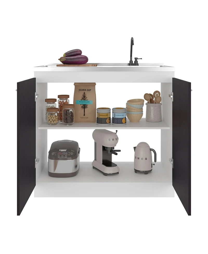 Fm Furniture Extremo Kitchen Storage Cabinet with 2 Doors and 3 Shelves
