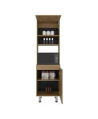 Fm Furniture Arlo Multi-Purpose Tall Storage Cabinet with Open Shelving and Lower Cabinet