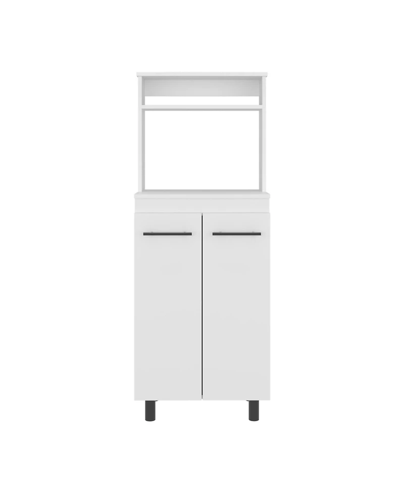 Fm Furniture Taylor Kitchen Storage Cabinet with Microwave Shelf and Doors