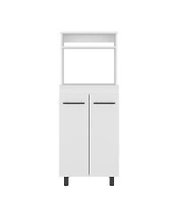 Fm Furniture Taylor Kitchen Storage Cabinet with Microwave Shelf and Doors