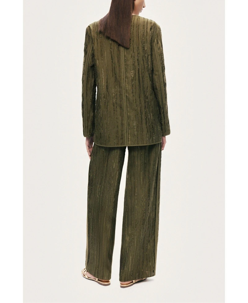 Nocturne Women's Textured Wide-Leg Pants