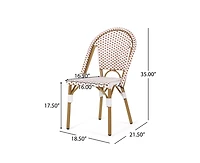sumyeg French Style Rattan Bistro Chairs Set of 2 with Aluminum Frame