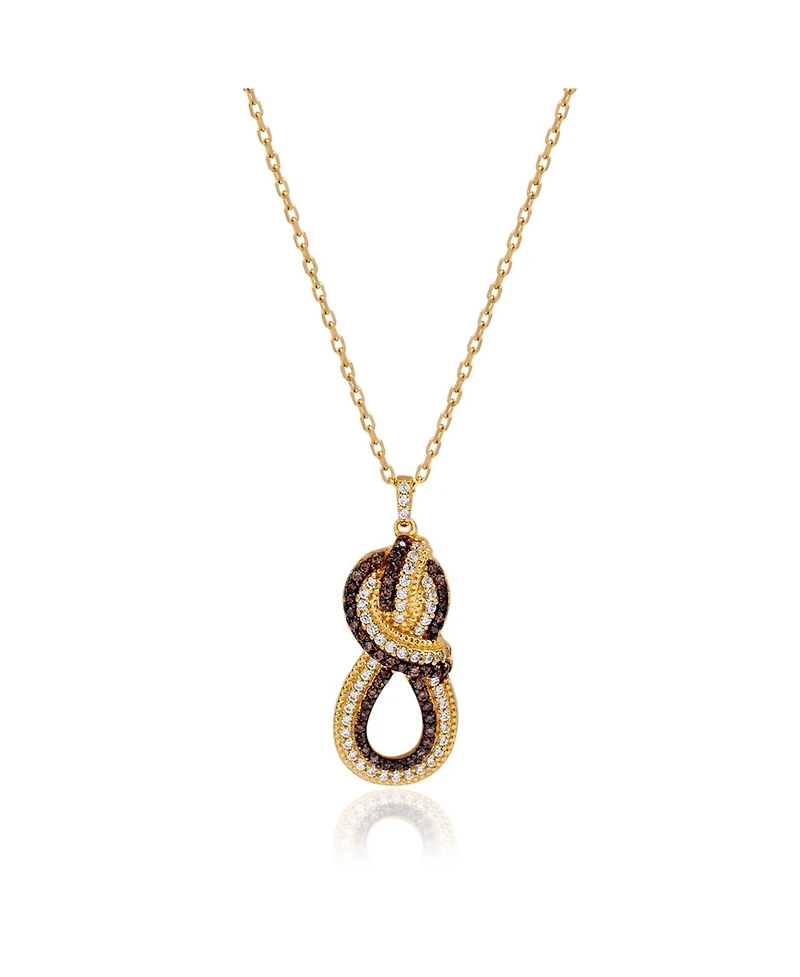 Suzy Levian New York Pave Twisted Knot Pendant Sterling Silver Cubic Zirconia