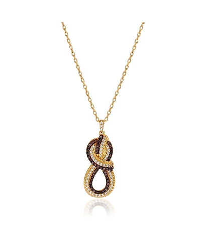 Suzy Levian New York Pave Twisted Knot Pendant Sterling Silver Cubic Zirconia