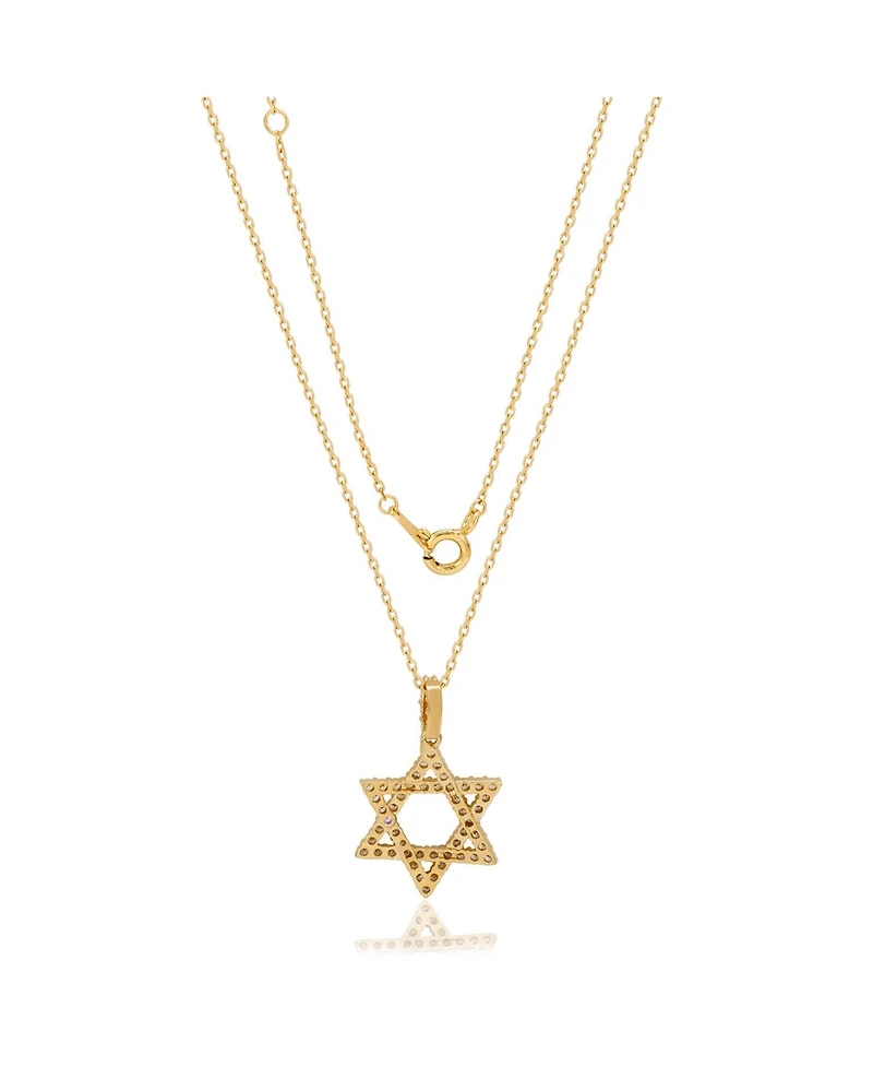 Suzy Levian New York Sterling Silver Cubic Zirconia Star of David Pendant