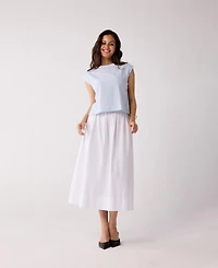 Reistor Women's Button-Back Crew Neck Top