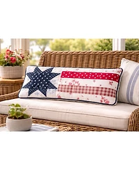 10" x 24" Patriotic Quilted Star Accent Throw Pillow