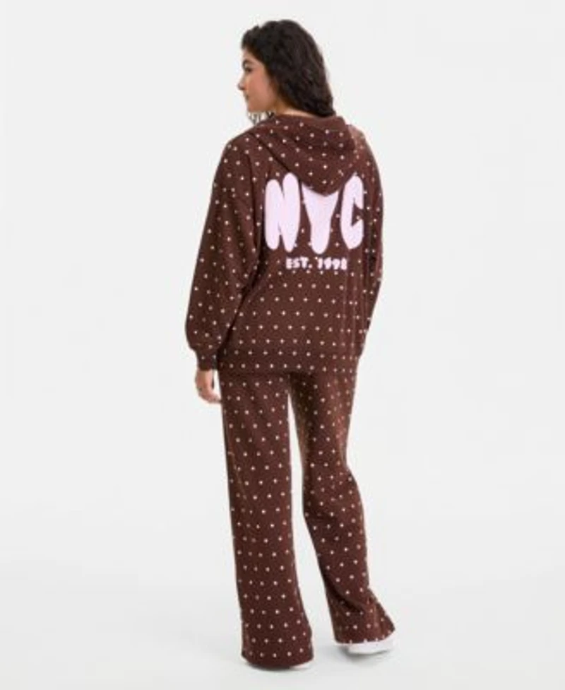 Rebel Veil Zippered Hoodie Wide Leg Pants
