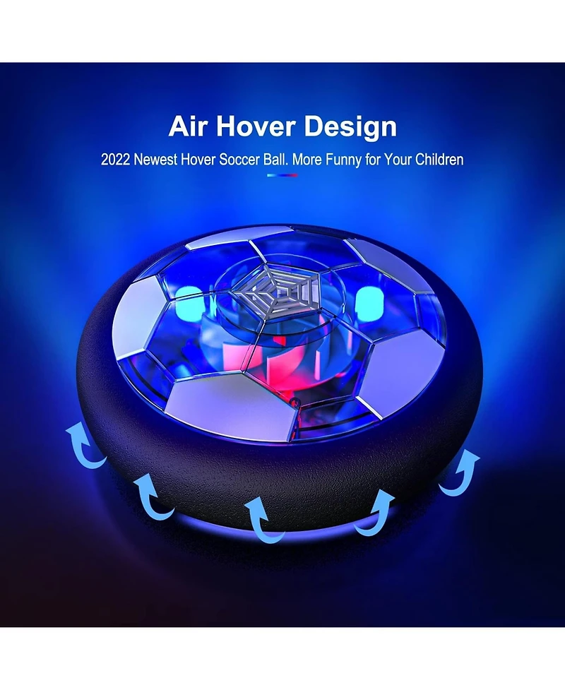 HopeRock 3-in-1 Hover Soccer Ball Hockey Bowling Set, Indoor and Outdoor Toys , Outside Toys with Led Lights
