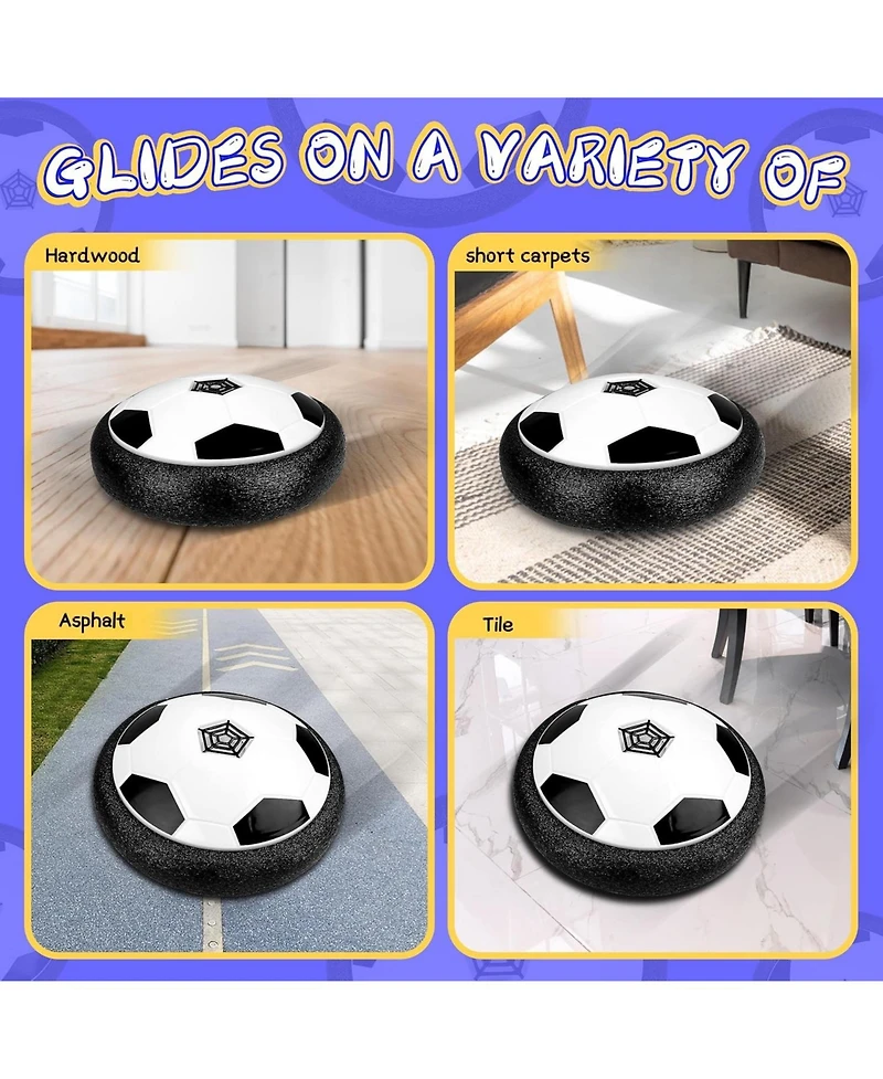 HopeRock Hover Soccer Ball Toys Old Boys Girls, Indoor and Outdoor Creative Toys for Toddlers with Foam Bumper