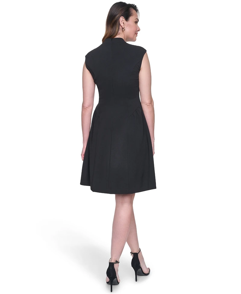 Vince Camuto Women's Scuba Crepe V-Neck Dress
