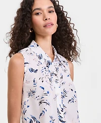 I.n.c. International Concepts Women's Printed Button-Down Sleeveless Blouse, Exclusively at Macy's