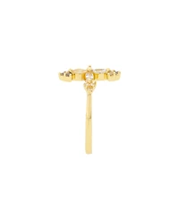 Unwritten Gold-Tone Cubic Zirconia Cross Ring