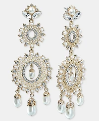 Marchesa Crystal & Imitation Pearl Chandelier Earrings
