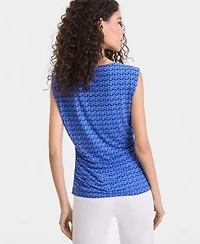 I.n.c. International Concepts Women's Sleeveless Printed Mesh Top, Macy's Exclusive