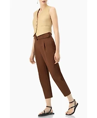 Ivonne Women's Linen Vest with Faux Pockets