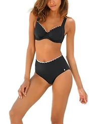 Womens Scalloped Underwire Bikini Top Bottom