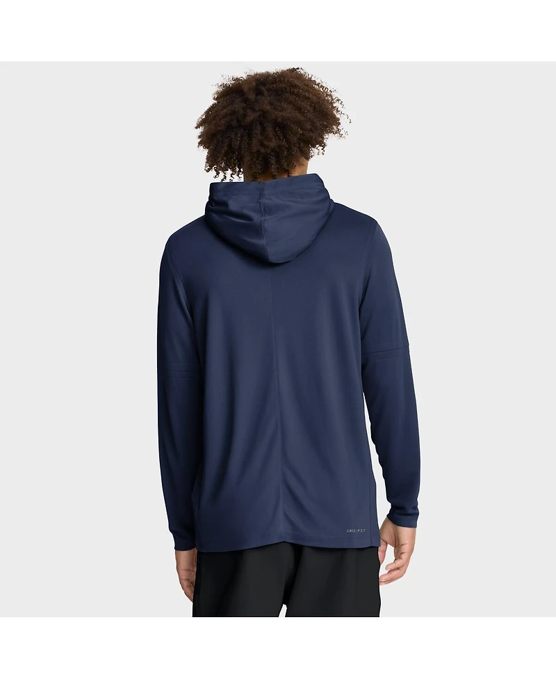 Nike Men's Navy Tampa Bay Rays Authentic Collection Dri-fit Long Sleeve Hooded T-Shirt