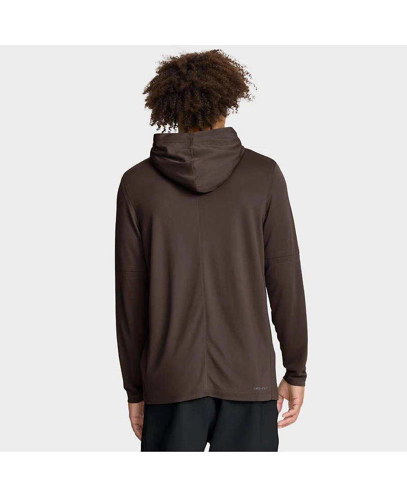 Nike Men's Brown San Diego Padres Authentic Collection Dri-fit Long Sleeve Hooded T-Shirt