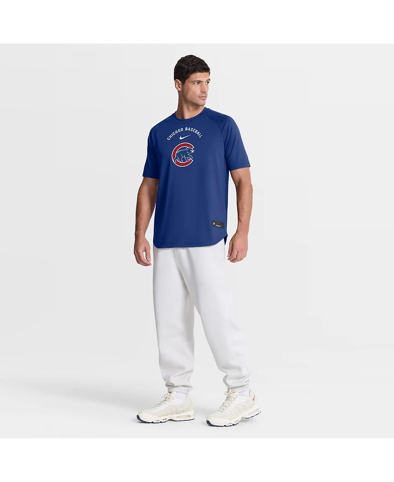 Nike Men's Royal Chicago Cubs Authentic Collection Batting Practice Pre-Game Raglan Dri-fit T-Shirt