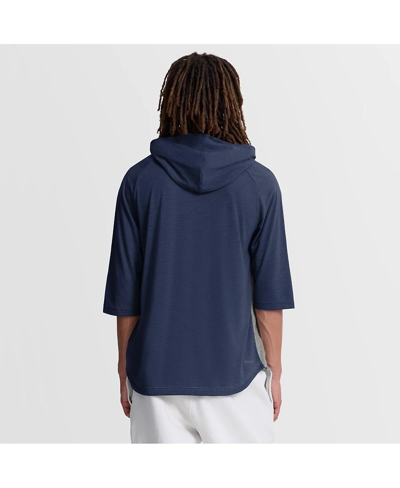 Nike Men's Gray Houston Astros Authentic Collection Flux Dri-fit Raglan 3/4-Sleeve Hooded T-Shirt