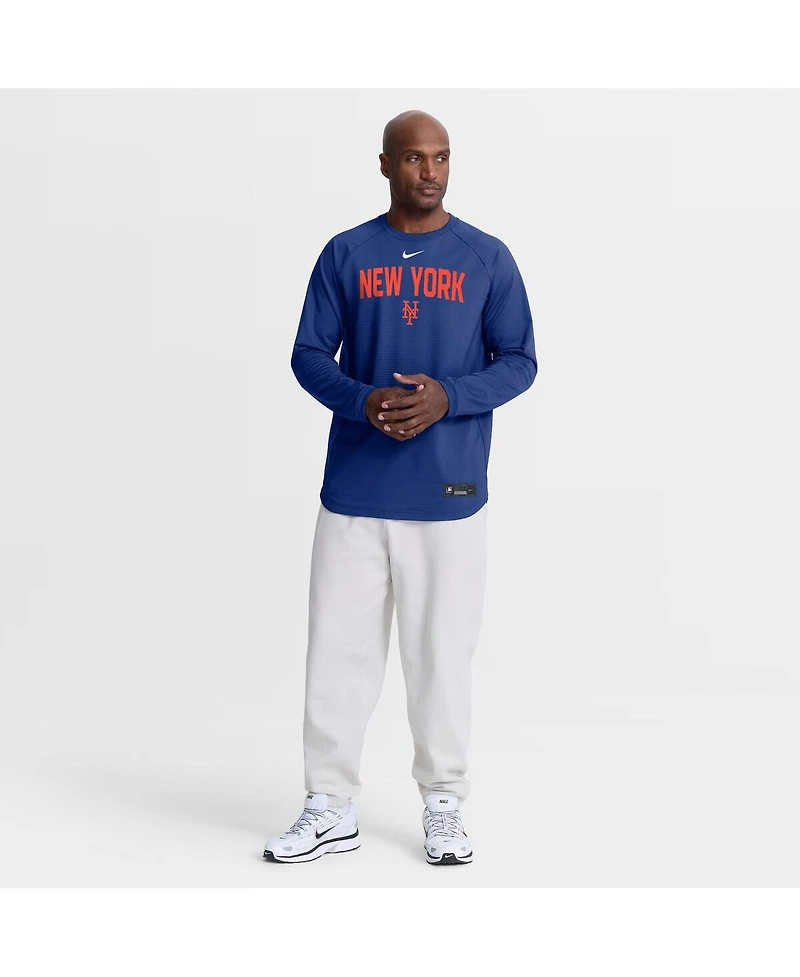 Nike Men's Royal New York Mets Authentic Collection Raglan Dri-fit Sweatshirt