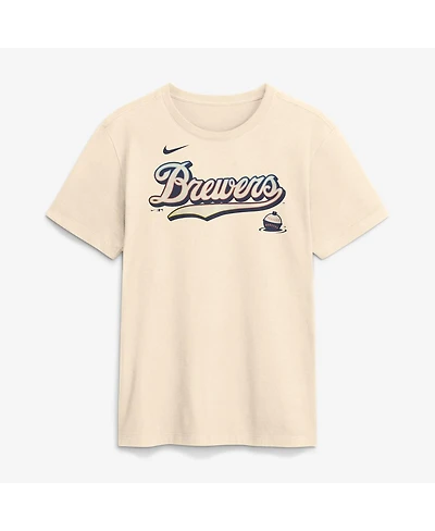 Nike Men's Cream Milwaukee Brewers 2026 City Connect Wordmark T-Shirt