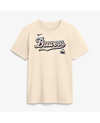 Nike Men's Cream Milwaukee Brewers 2026 City Connect Wordmark T-Shirt