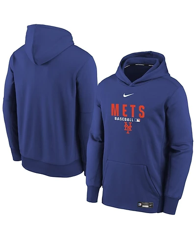 Nike Big Boys and Girls Royal New York Mets Authentic Collection Therma-fit Hoodie