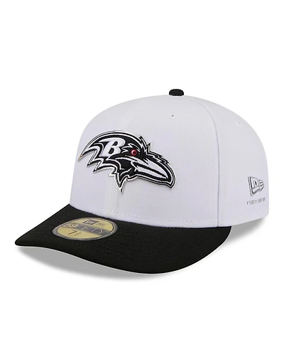 New Era Men's White/Black Baltimore Ravens 2026 Nfl Draft Pre-Curved 59FIFTY Fitted Hat