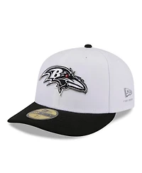 New Era Men's White/Black Baltimore Ravens 2026 Nfl Draft Pre-Curved 59FIFTY Fitted Hat