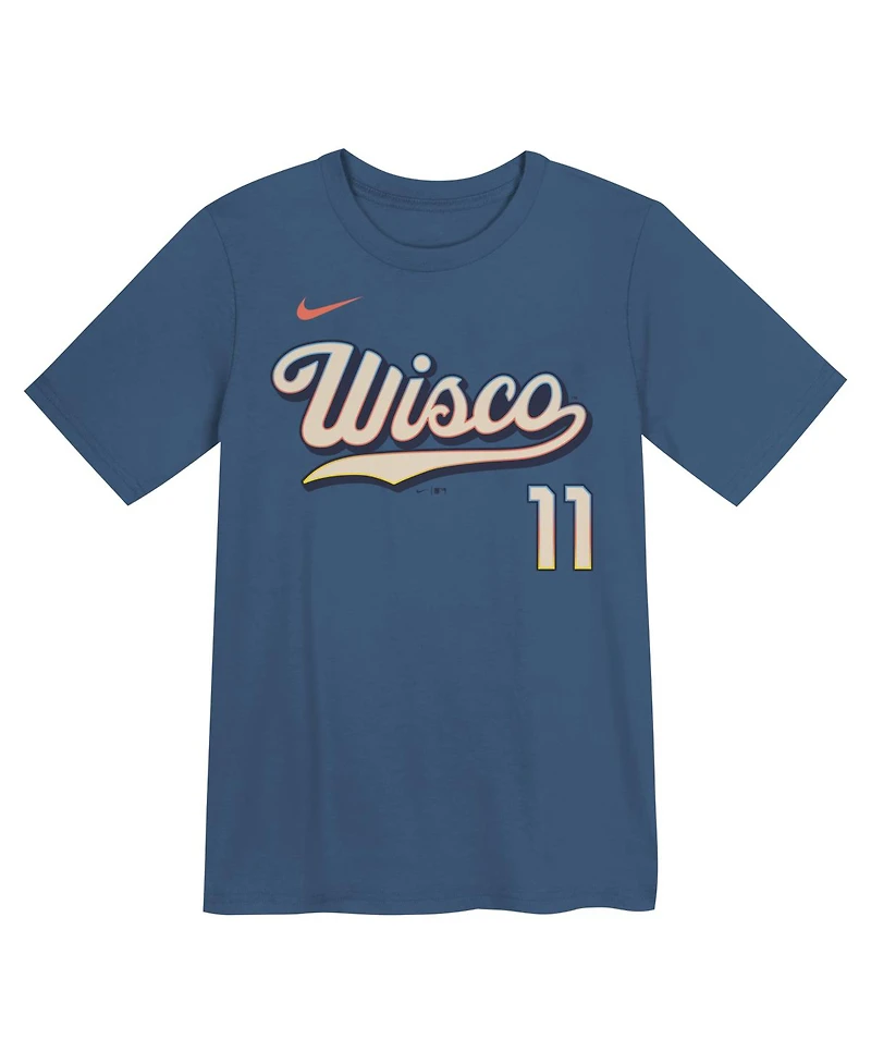 Nike Preschool Jackson Chourio Gray Milwaukee Brewers 2026 City Connect Name Number T-Shirt