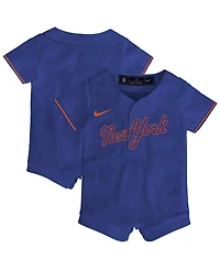 Nike Baby Boys and Girls Royal New York Mets Alternate Replica Romper Jersey