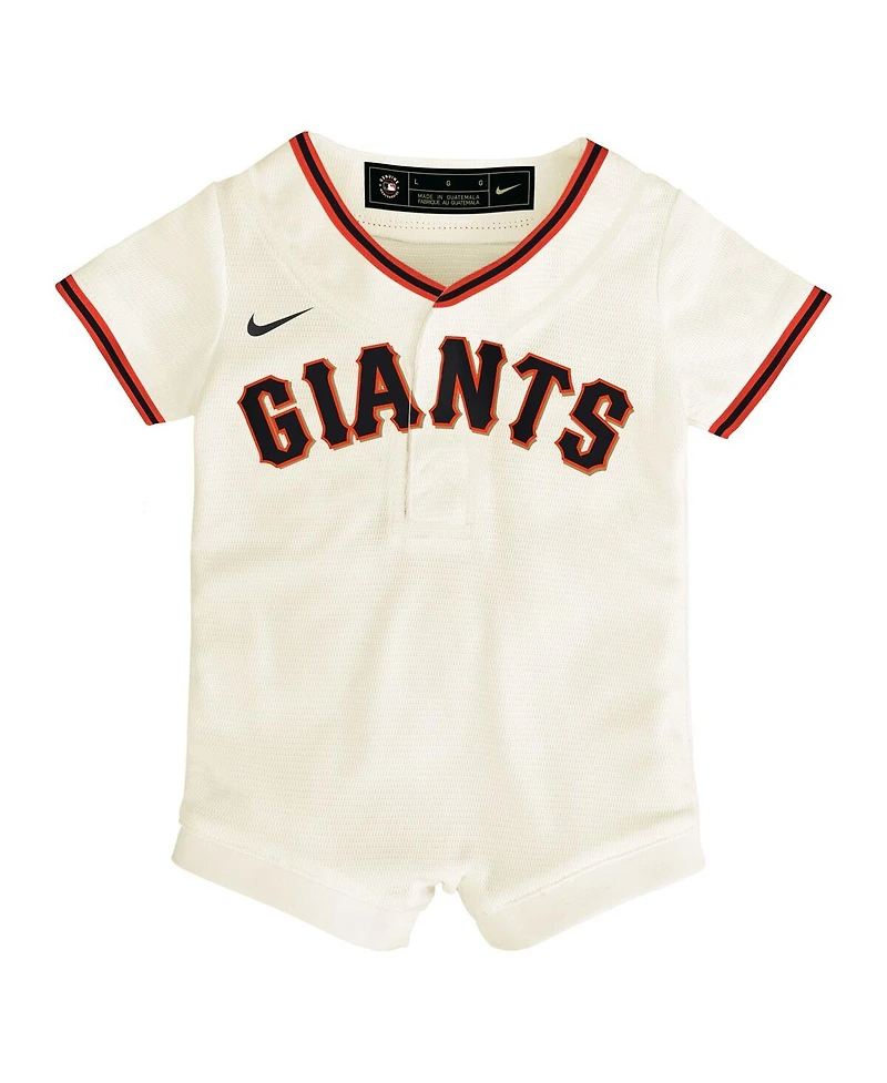 Nike Baby Boys and Girls Cream San Francisco Giants Home Replica Romper Jersey