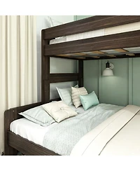 Max & Lily Solid Wood Bunk Bed, Modern Farmhouse Platform Bed Frame For Kids